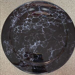 Vintage 90s Waechtersbach Marble Black White Charger Plate 1 for sale Serving